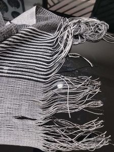 Stylish Striped Scarf with Fringe