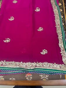 purple pink saree