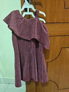 Sparkly cold shoulder dress for kids