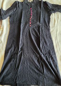 Elegant  Kurta with Pink Buttons