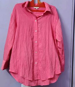 Vibrant Pink Crinkle Shirt