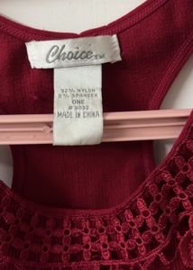 Red Crochet Floral Tank Top
