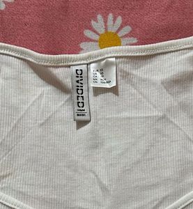 White Ribbed Cropped Top