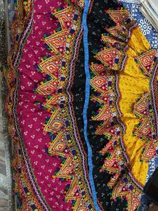 Vibrant Embroidered Gujarati Skirt