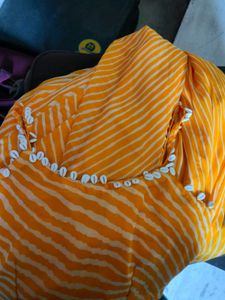 Vibrant Yellow Leheriya Skirt