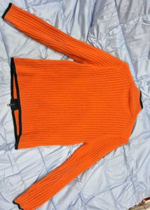 Lacoste Orange Knit Cardigan