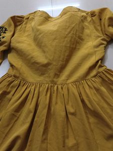 Mustard Yellow Embroidered Kurta