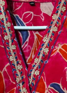 Vibrant Floral Print Kurta Set