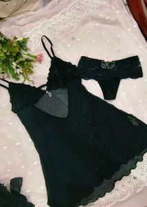 Sheer Black Lingerie  night sleep with brie