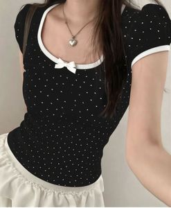 Cute Black Heart Print Top