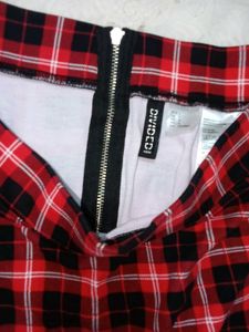Red Plaid Mini Skirt