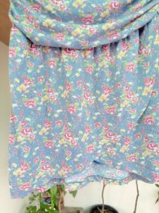 Tube Floral Strapless Ruched Dress