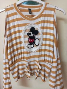Mickey Print Crop Top