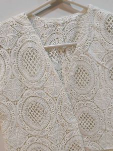 Elegant White Lace Vest
