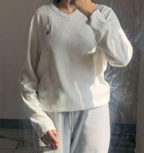 Comfortable White V-Neck Pullover
