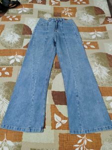 Wide Leg Blue Jeans