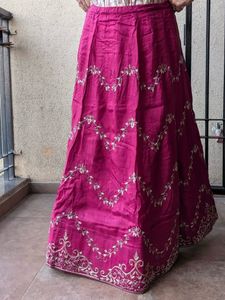 zardosi &amp; beads cherry pink  lehenga choli