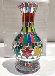 Bohemian Mosaic Decorative Mirror flower Vase