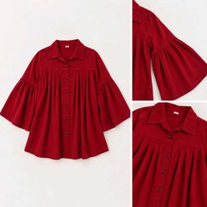 Red Bell Sleeve Top