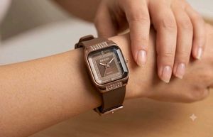 Elegant Brown Dial Watch with Crystal Accents