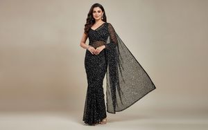 Bollywood black net Saree🥳