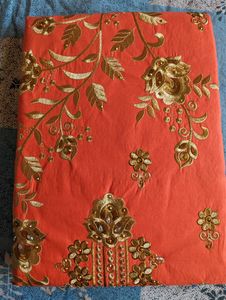 Orange Embroidery Suit Salwar Set With A Tag