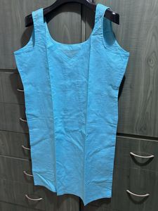 Blue Kurta set with slip and churidar