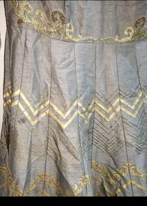 Elegant Grey &amp; Gold Ethnic Gown