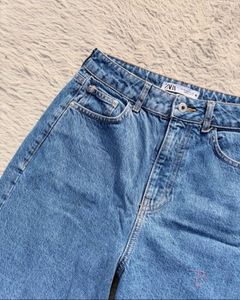 Zara High Waisted Wide Leg Jeans