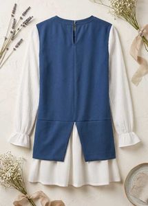 Chic Blue &amp; White Kurta Set