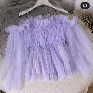 ethereal lilac tulle off-the-shoulder top💜