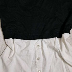 Korean Pinteresty Stylish Black &amp; White Knit Top