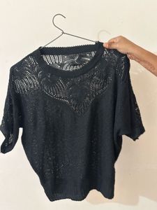 Net Cotton Blend Top
