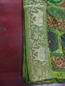 Green Patterned Saree