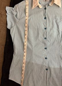 Striped Short Sleeve Button-Up Shirt