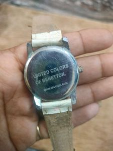 White Band Watch with Colorful Numbers