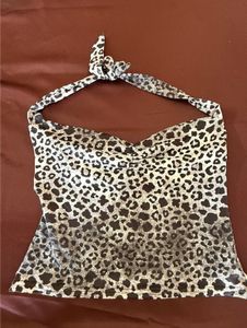Leopard Print Halter Neck Top