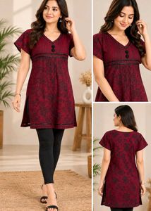 Stylish Maroon Printed Kurta