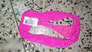 Pink Terrycloth Thong Panty