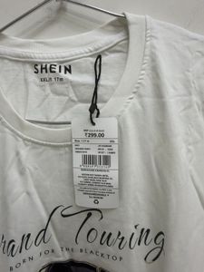 Shein White "Grand Touring" Graphic T-Shirt