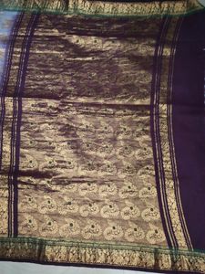 Cotton Blend Pure Gadwal Pattu Saree