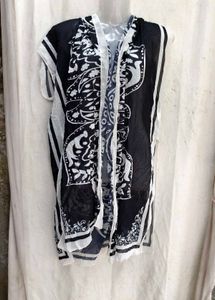 I. Stylish Black &amp; White Printed Dupatta