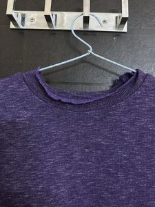 Purple Heathered Knit Top