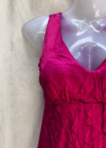 Vibrant Pink Halter Neck Maxi Dress