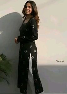 Stylish Black Kurta with White Print
