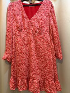 Red Floral Print Mini Dress