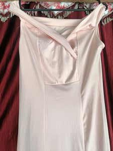 Elegant Off-Shoulder Peach Dress