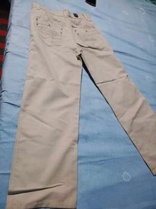 Men's Beige Striped jeans