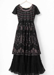 Elegant Black    short Gown gharara pant like new