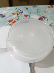 Set of 5 White Round Containers